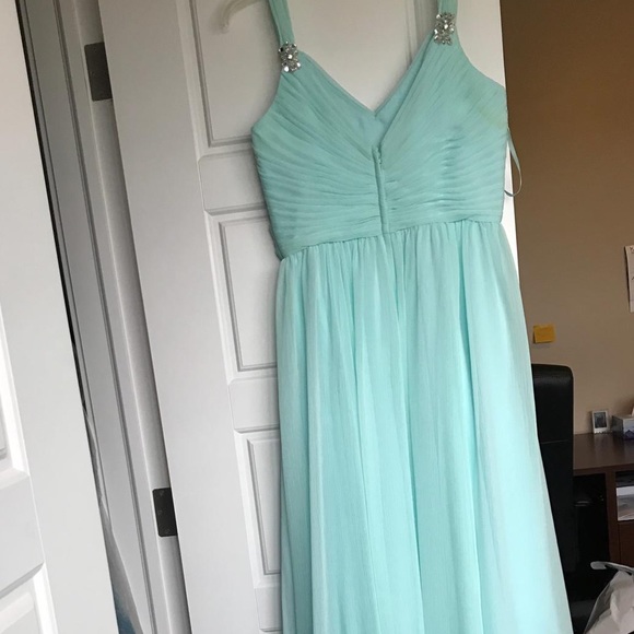 Long teal prom dress - Picture 4 of 7